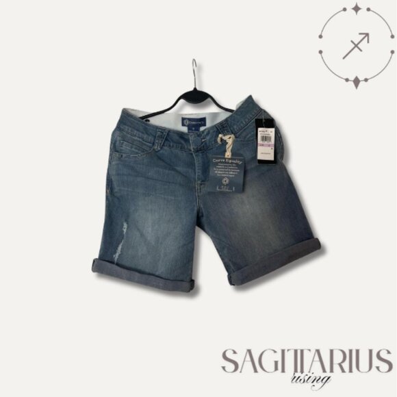 Democracy "Ab"solution Distressed Bermuda Shorts - Picture 1 of 4